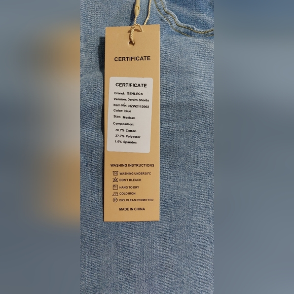 Genleck Crossover Jean Short High Waisted Strechy Denim - Picture 4 of 4